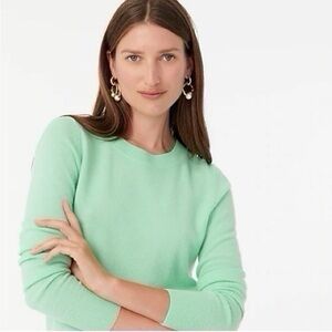 NEW J.Crew Cashmere Classic Green Crew Neck Sweater XXS